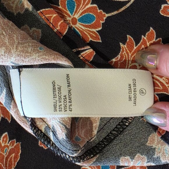 Rebecca Minkoff Womens Floral Boho Peasant Top Large Ruffle Hippie Festival Puff - Picture 5 of 8